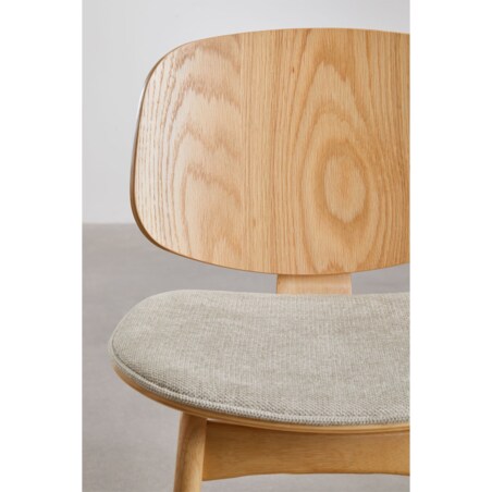 Krzesło barowe z drewna kauczukowego naturalne Canada 2 szt. 65 cm