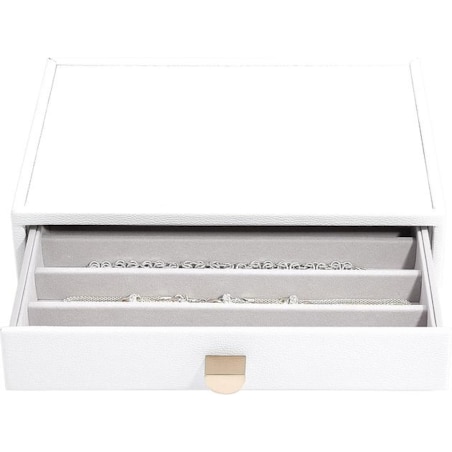 Szkatułka na naszyjniki Stackers Pebble classic biała z szufladą