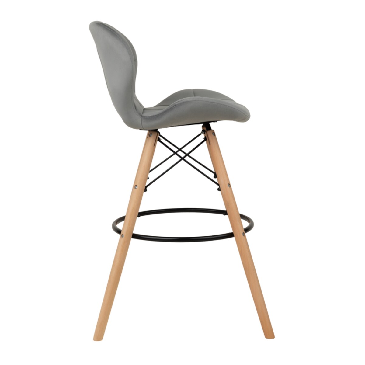 Hoker tapicerowany do wyspy jadalni kuchni skandynawski