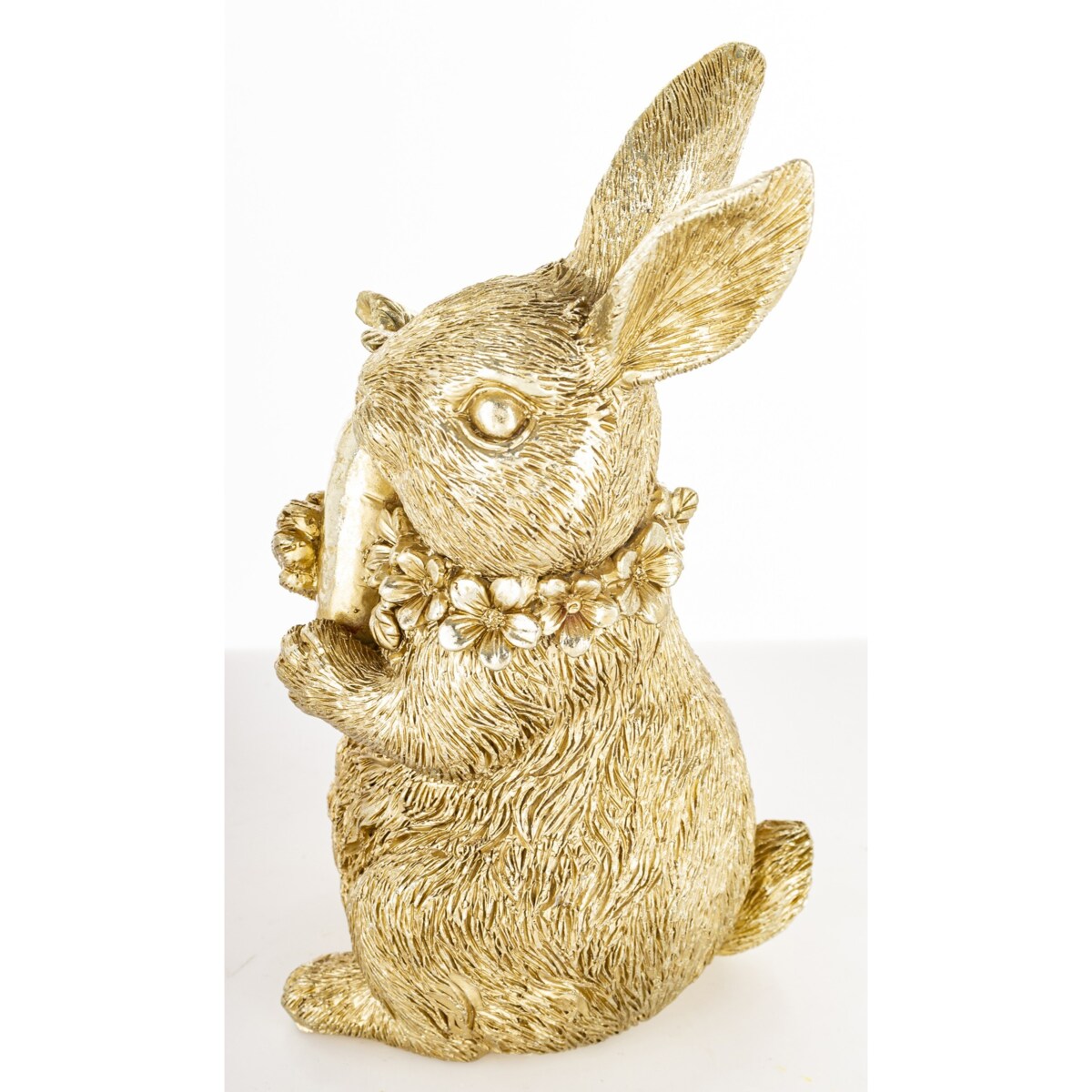 Figurka - złota króliczka z marchewką 16x9x7 cm KAROTO-2