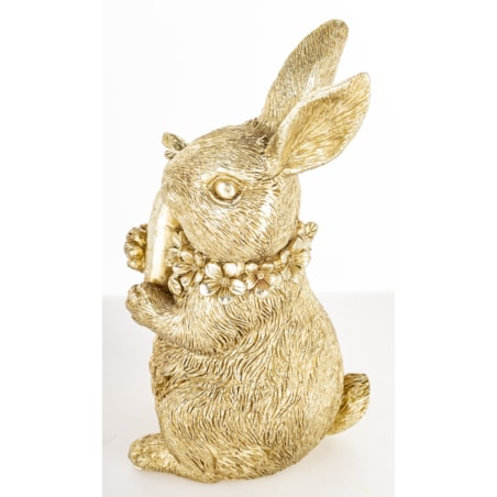 Figurka - złota króliczka z marchewką 16x9x7 cm KAROTO-2