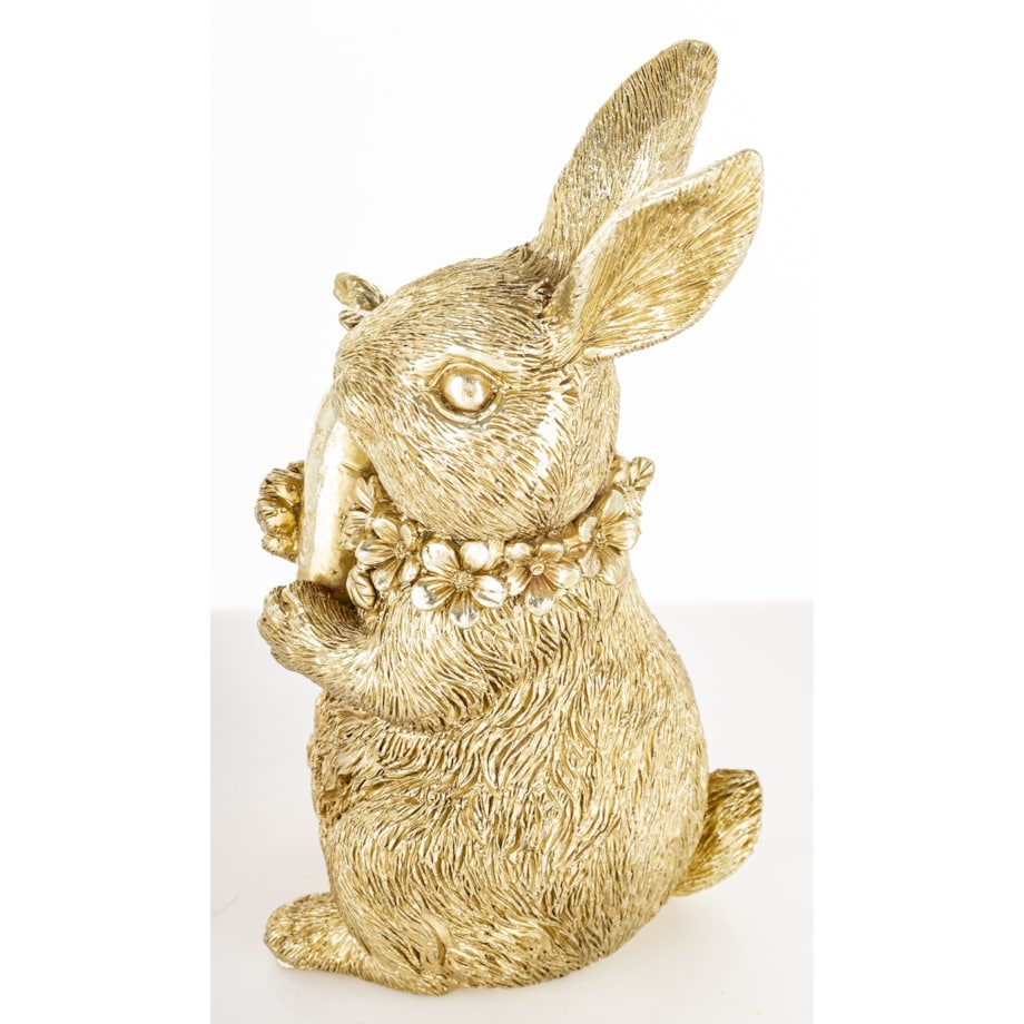 Figurka - złota króliczka z marchewką 16x9x7 cm KAROTO-2