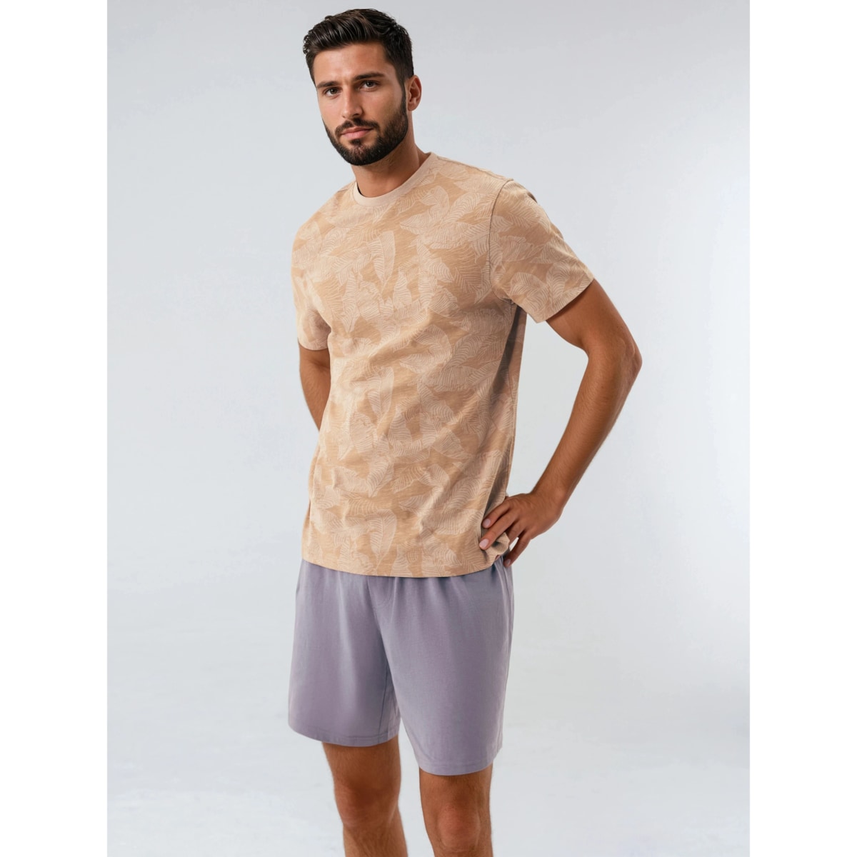 Piżama South 42599 -02X Beżowo-Niebieski, XXL