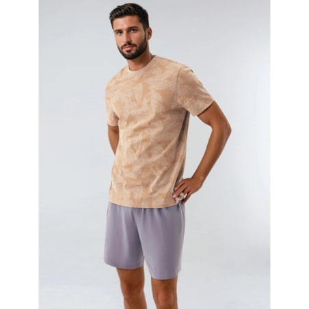 Piżama South 42599 -02X Beżowo-Niebieski, XXL