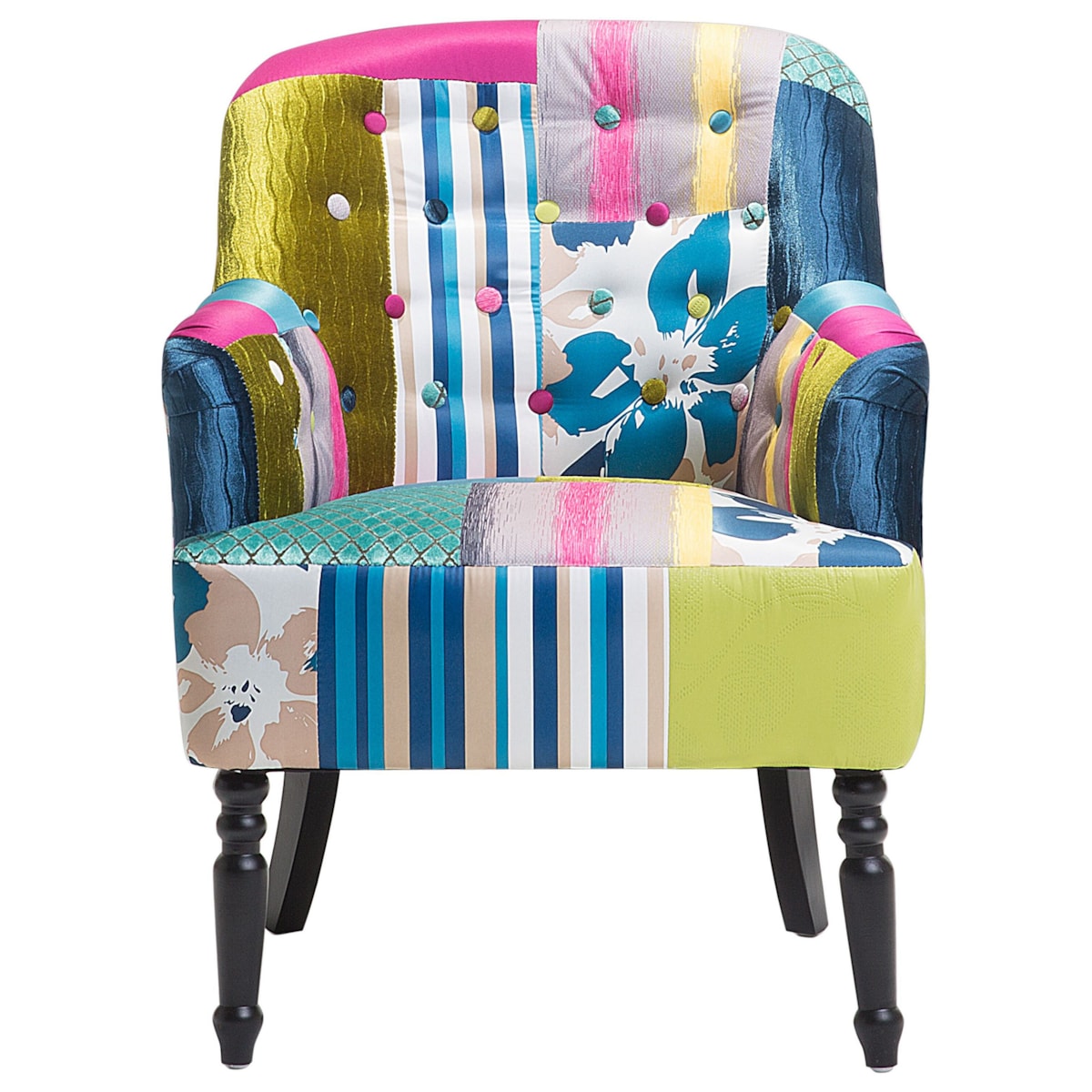 Fotel patchwork niebieski MANDAL