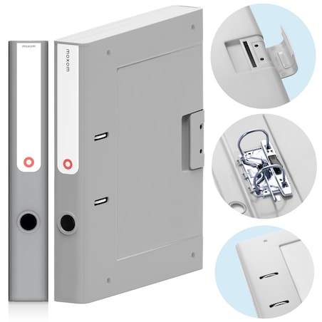 Segregator A4 Na Dokumenty Stojący 5 Cm Wąski Plastikowy Nowoczesny Jasnoszary