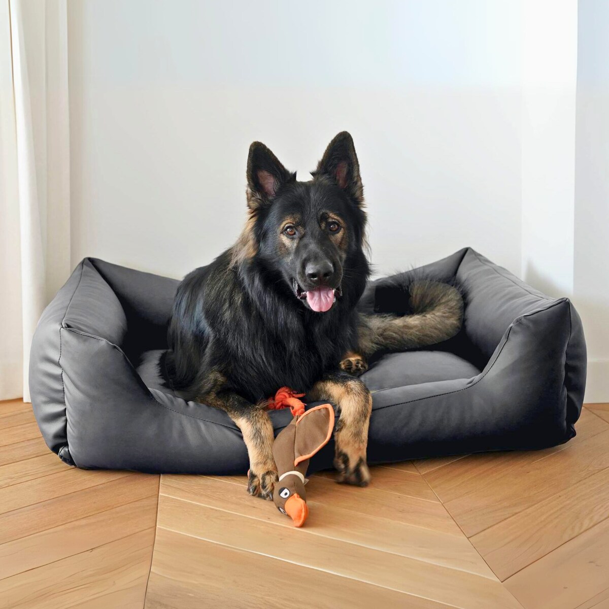 Legowisko dla psa z ekoskóry MARIO, 140x110 cm, Grafit