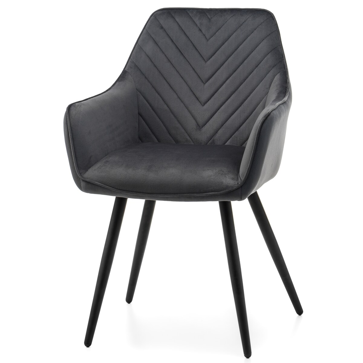 Krzesło tapicerowane welurowe do salonu jadalni VASTO szare