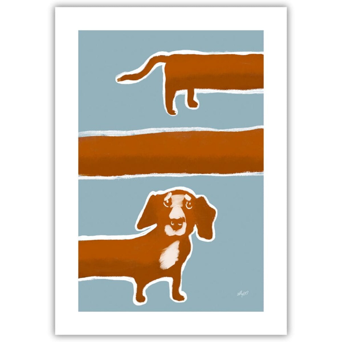 plakat długi pies 70x100