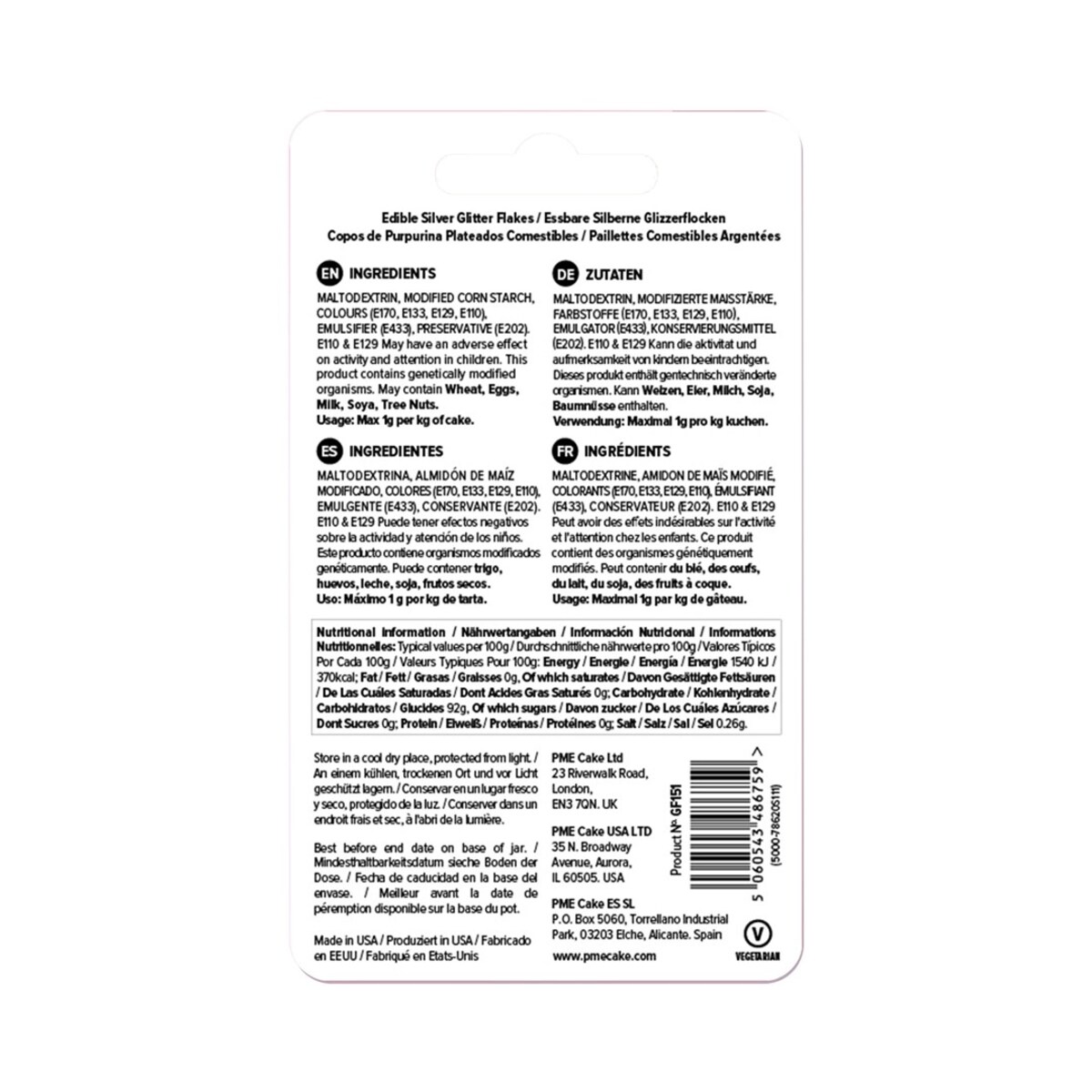 PME Płatki brokatowe Srebrny