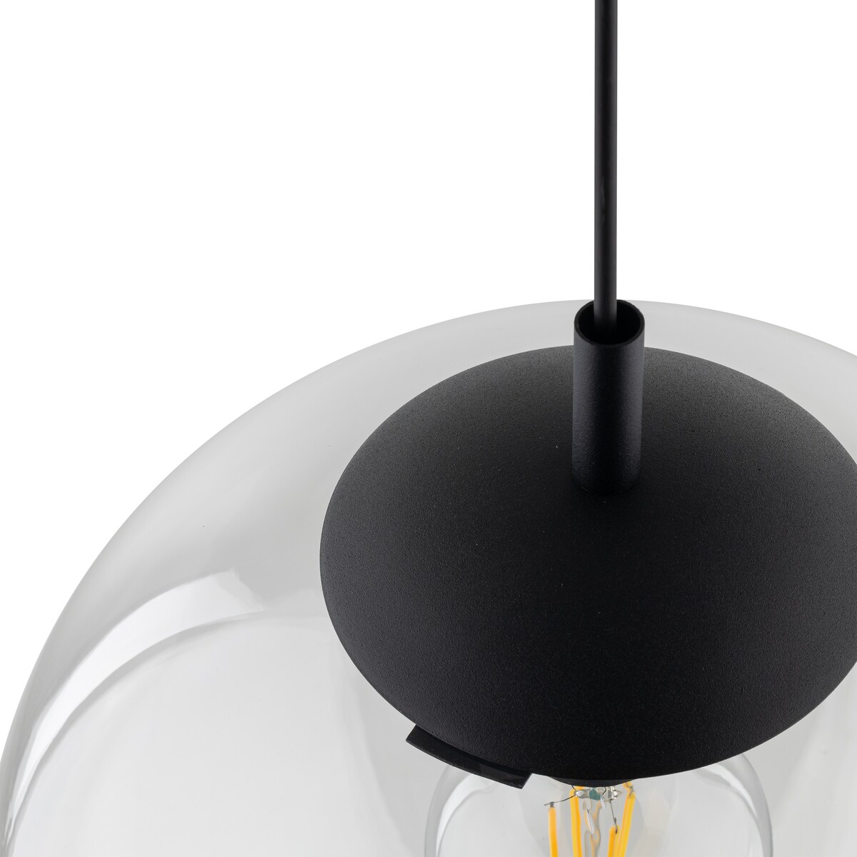 Lampa wisząca szklana ESME TRANSPARENT 3268 TK Lighting E27 czarna nowoczesna regulowana do salonu kuchni jadalni
