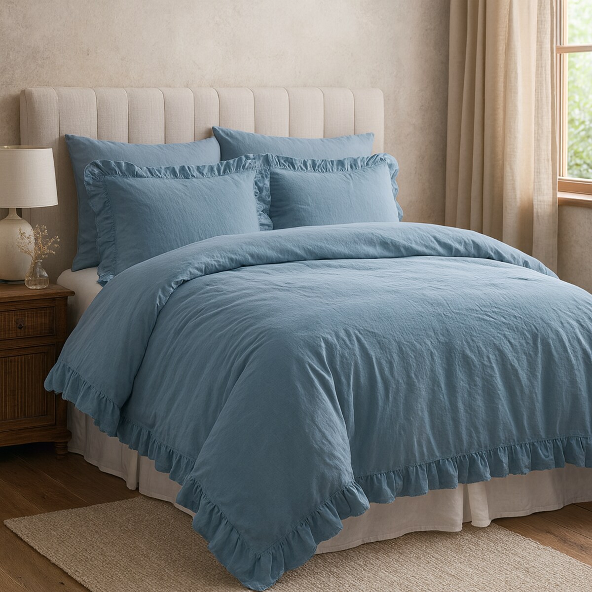 Pościel bawełniana 220x200 Stonewashed Exclusive, Niebieski