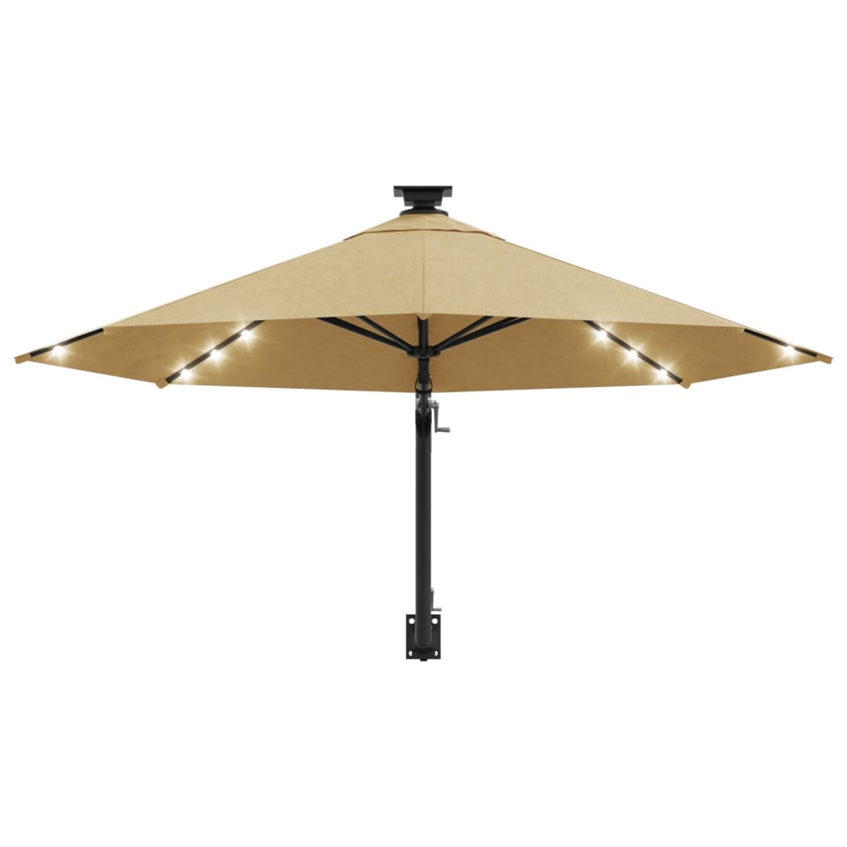 vidaXL Parasol ogrodowy z LED, ścienny, 300 cm, taupe