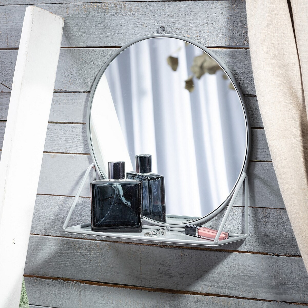 Lustro ścienne z półką Daira, 32 x 10 x 34 cm