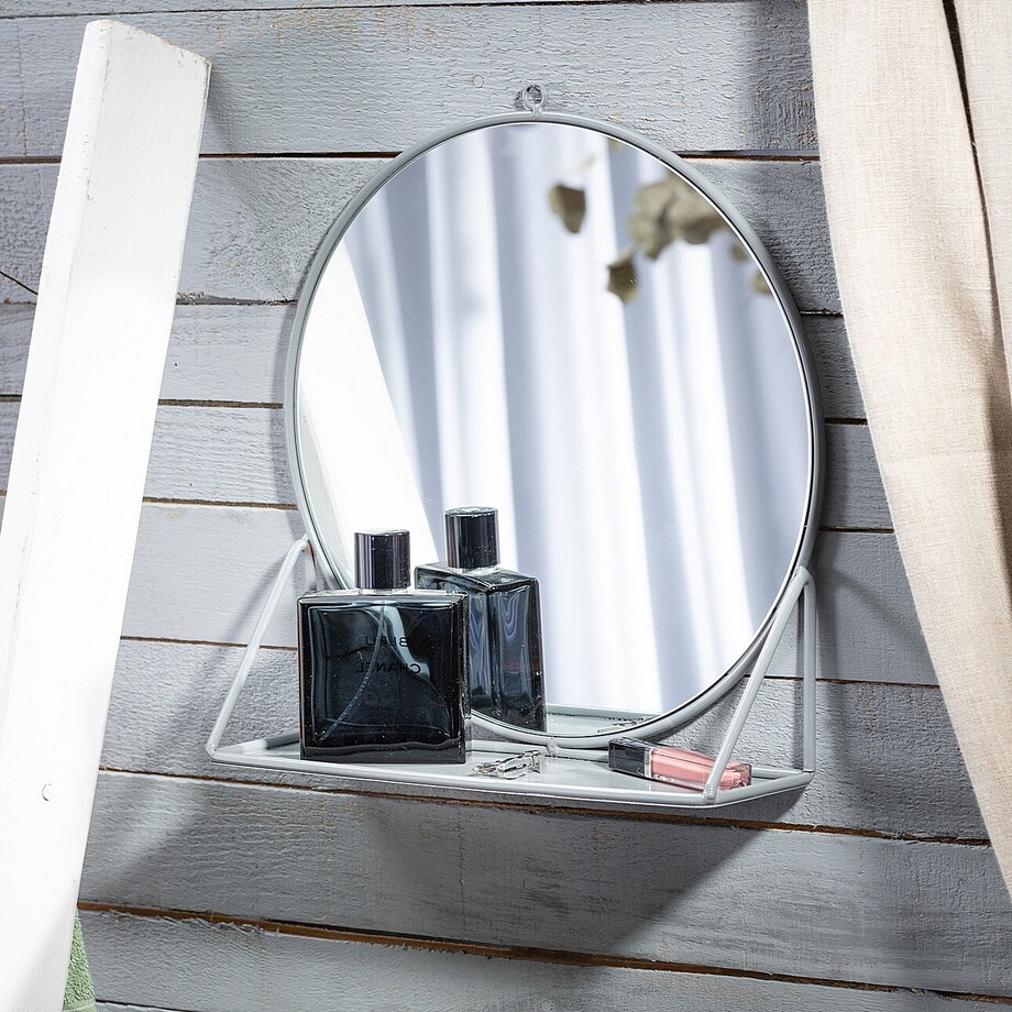 Lustro ścienne z półką Daira, 32 x 10 x 34 cm