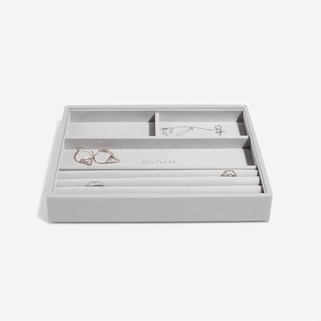 Szkatułka na biżuterię Stackers 4 komorowa classic kamienna szarość