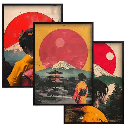 Plakaty Obrazy na ścianę ścienne do salonu sypialni ozdoba w Stylu Japandi