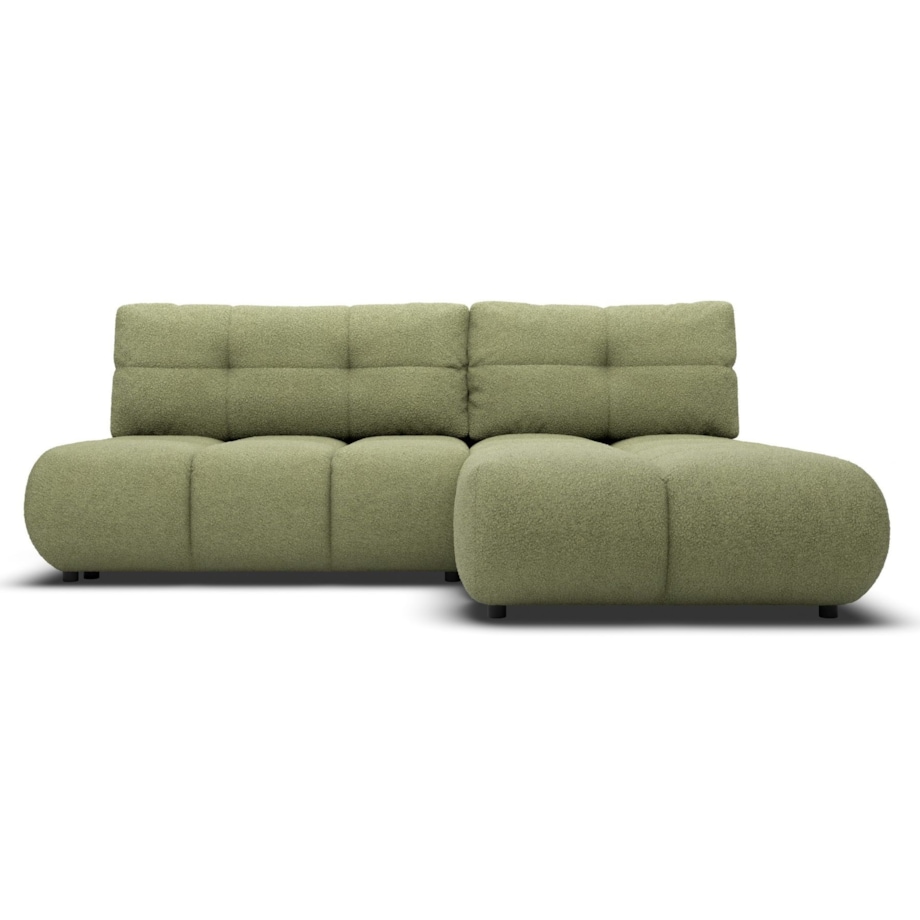 Pikowany Narożnik MILA rozkładany bez boczków prawy zielony