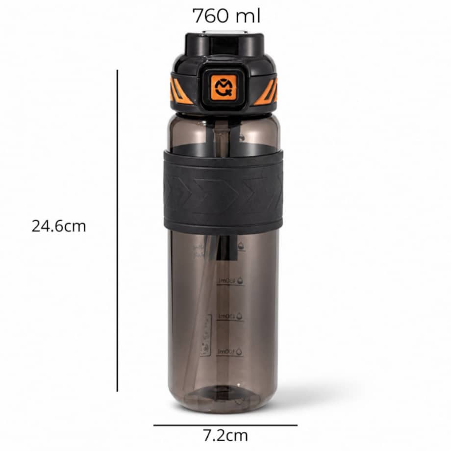 Butelka na wodę, sportowy bidon z miarką 680ML czarny BD64CZ