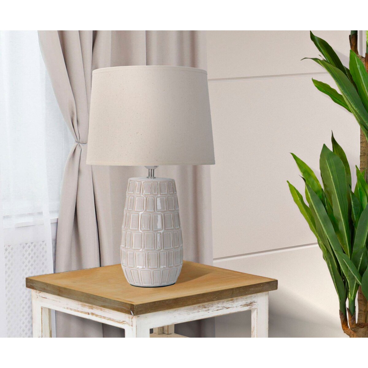 Lampa stołowa z ceramiczną podstawą, Ø 28 cm