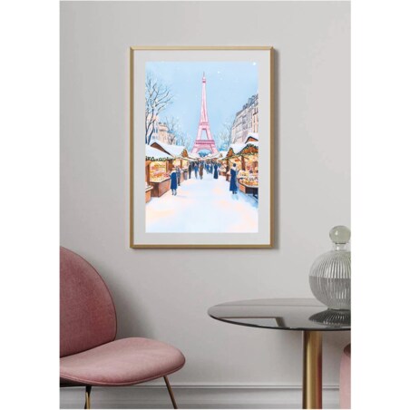 Poster Story, Plakat, Obraz - Świąteczny Jarmark w Paryżu, wymiary 60 x 84 cm
