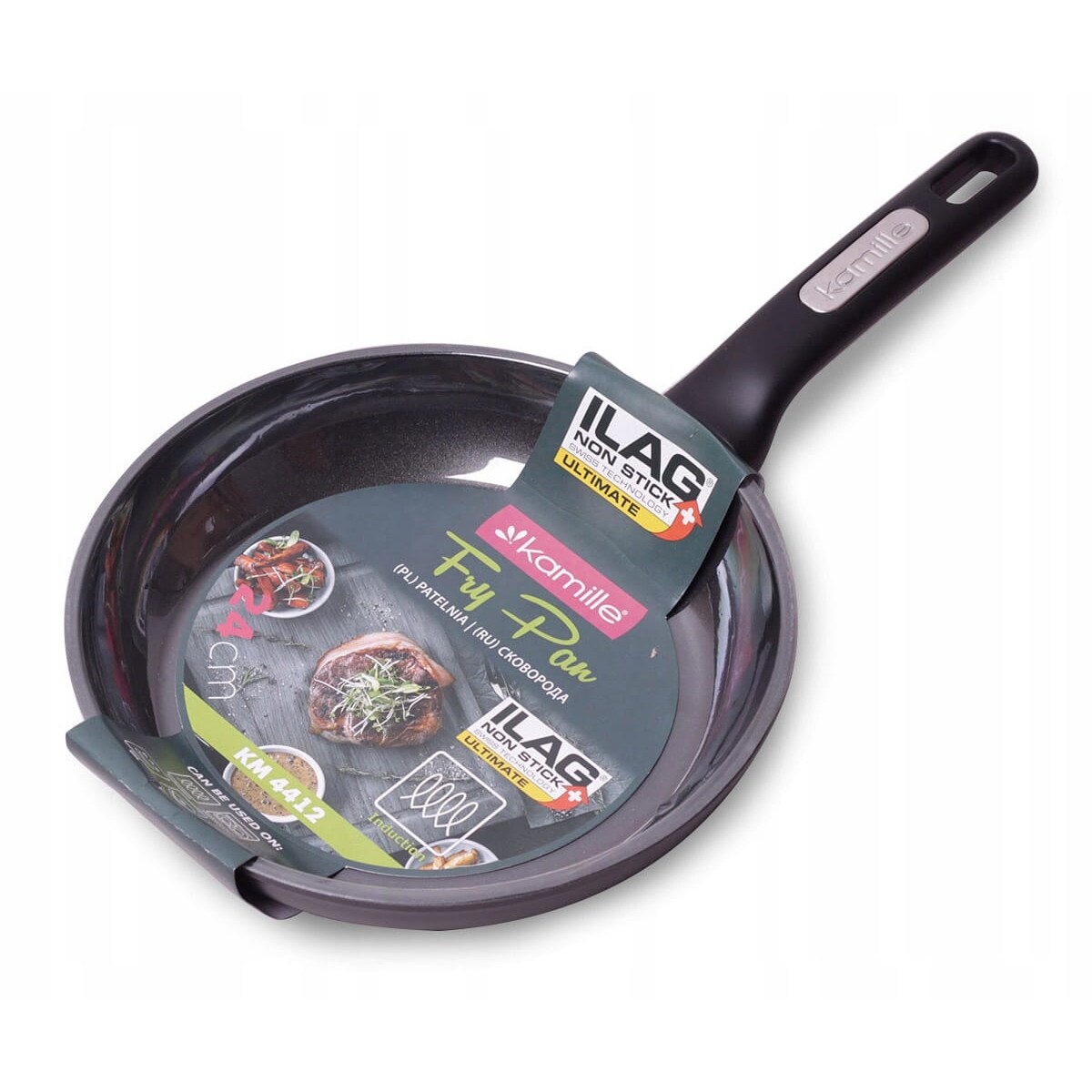 Patelnia 24cm z powłoką ILAG indukcja KAMILLE