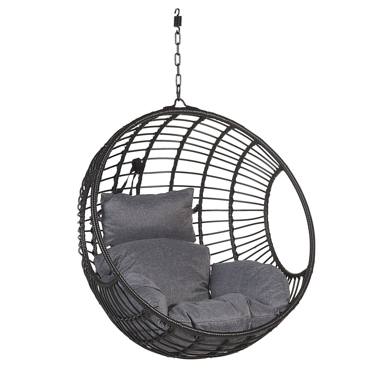 Fotel wiszący ze stojakiem ASPIO Technorattan Czarny