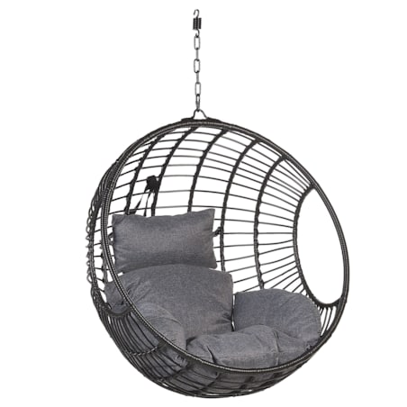 Fotel wiszący ze stojakiem ASPIO Technorattan Czarny