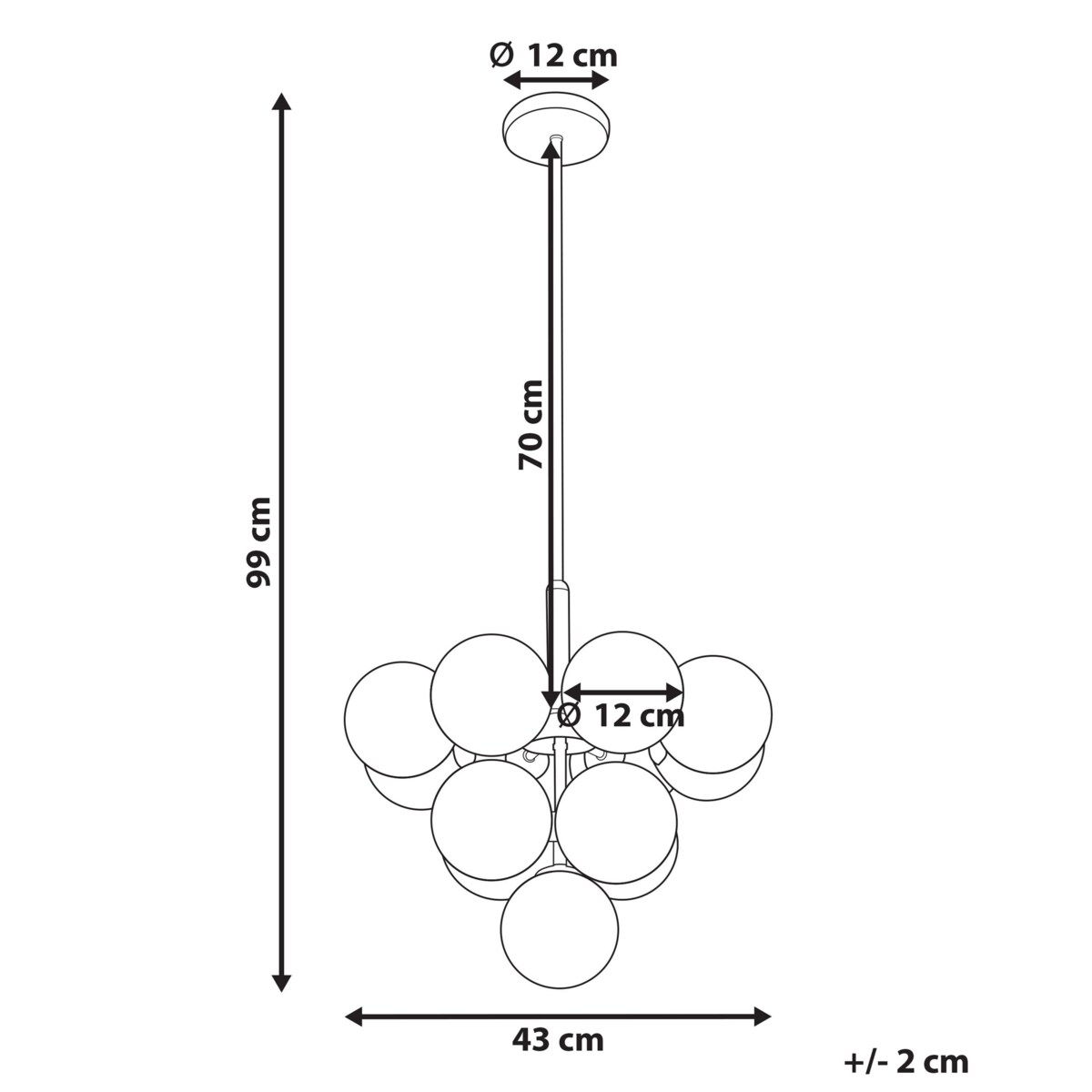 Lampa wisząca BIRRIE Metal Mosiężny