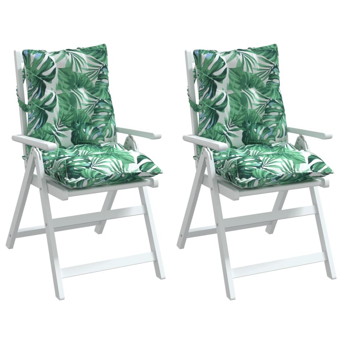 vidaXL Poduszki na krzesła z niskim oparciem, 2 szt., wzór w liście