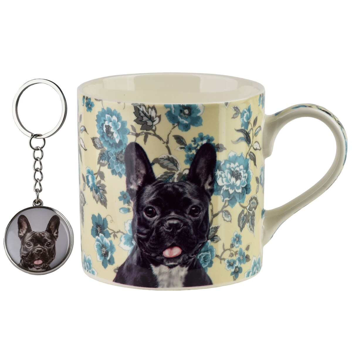 Kubek porcelanowy z brelokiem 380 ml NOYA Buldog Francuski