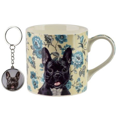 Kubek porcelanowy z brelokiem 380 ml NOYA Buldog Francuski