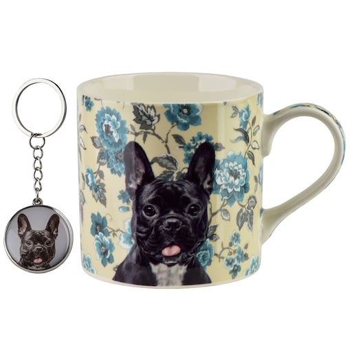 Kubek porcelanowy z brelokiem 380 ml NOYA Buldog Francuski