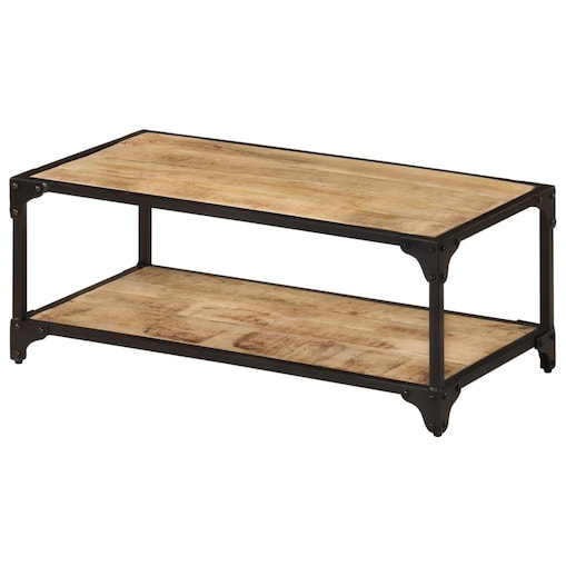 vidaXL Stolik kawowy, 90x45x35 cm, surowe drewno mango