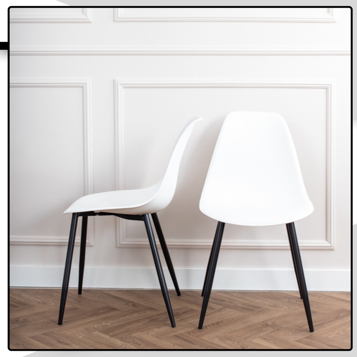 Krzesło Jager plastikowe białe czarne nogi