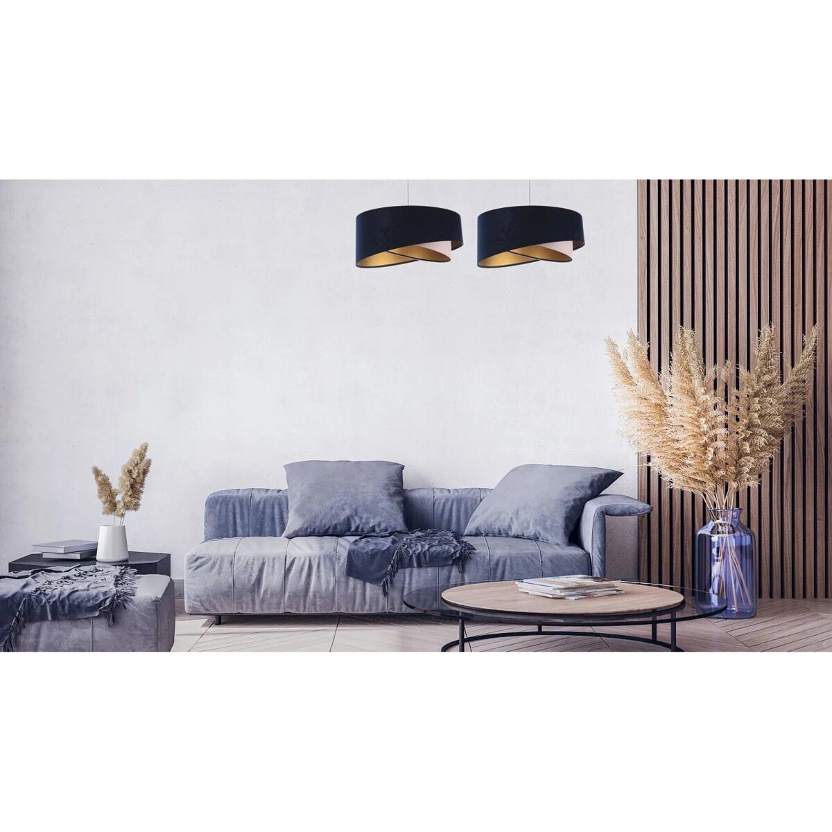 Lampa wisząca SAPPHIRE granatowa/złota