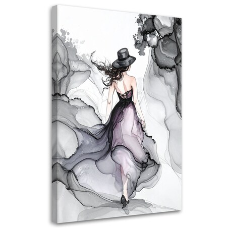 Obraz do salonu sypialni biura, Kobieta abstrakcja atrament 60x90