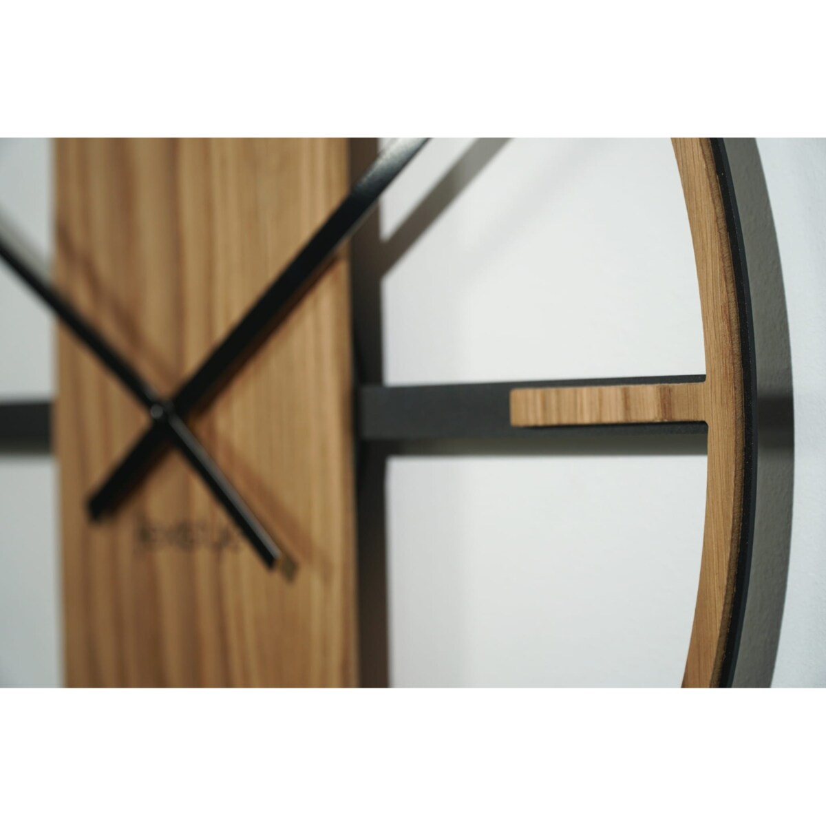 Drewniany zegar ścienny dębowy Unique 50cm