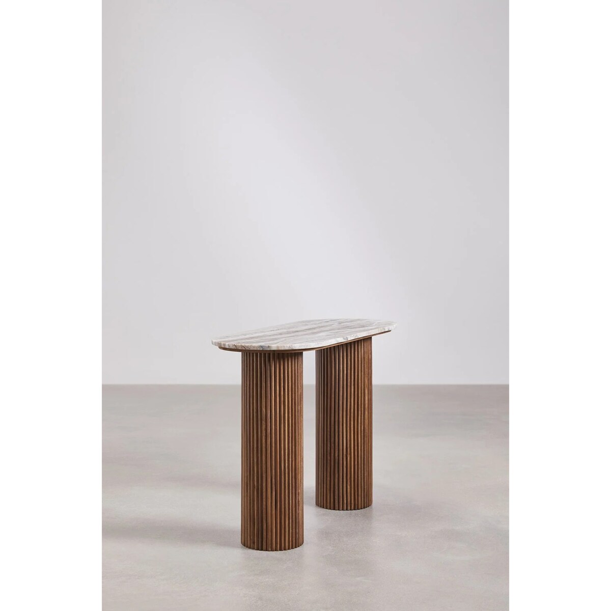 Konsola z marmuru i drewna mango 110x45 cm Norma