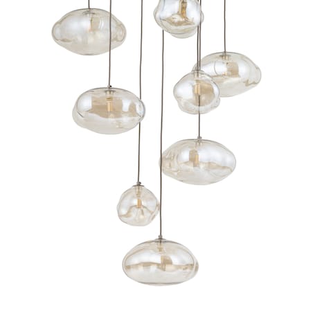 Lampa Wisząca Na Kole Tk Lighting Nebia Brązowa Tytan Kaskada 13Xg9 Koniakowe Klosze Nieregularne Szkło