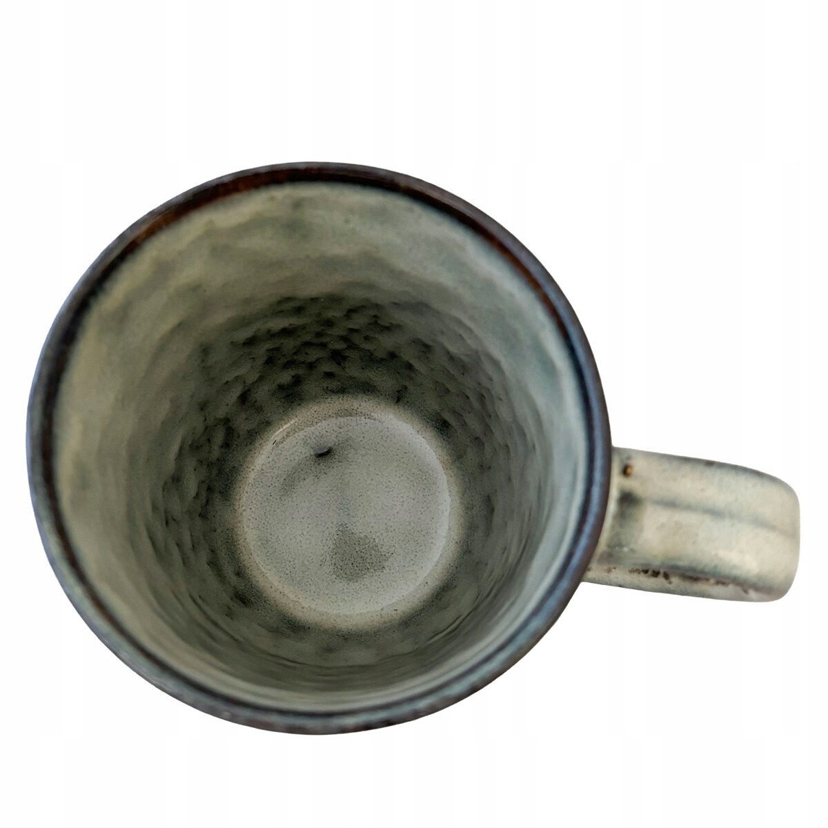 KUBEK CERAMICZNY 330ml z uchem do kawy herbaty pracy ziół latte szary duży