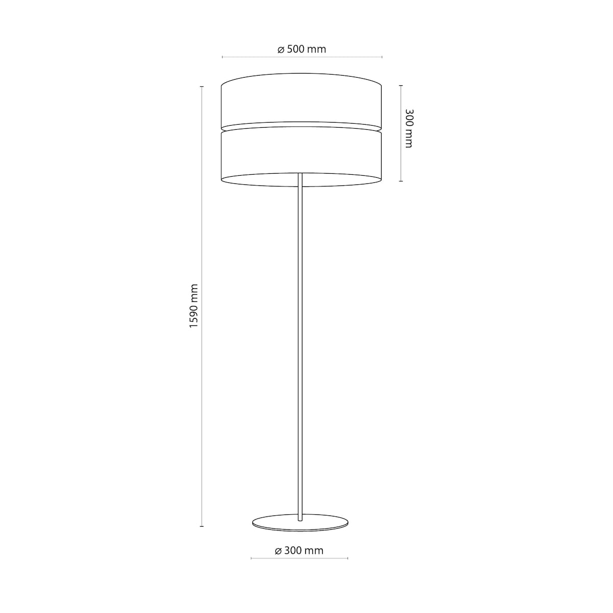 Lampa podłogowa TK Lighting NICOL 55123 beżowo-czarna E27 159 cm nowoczesna do salonu i sypialni