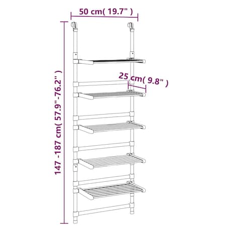 vidaXL Wisząca suszarka na pranie, 5-poziomowa, aluminium