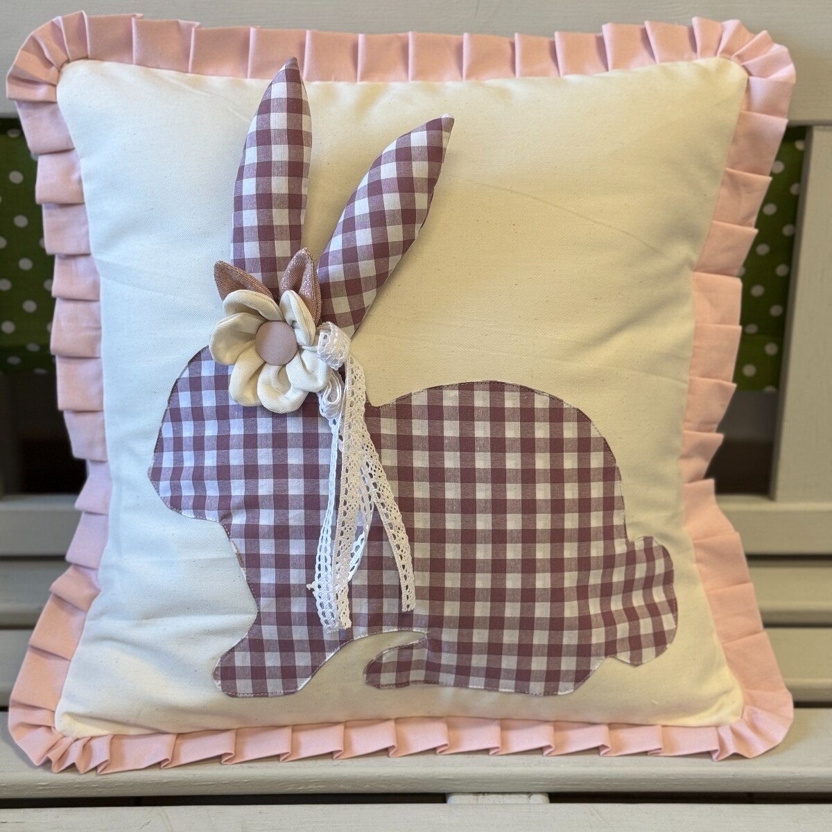 Poszewka Różowy Zajączek - 45cm x 45cm