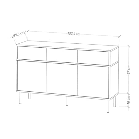 Elegancka czarna komoda Dancan MARIKA ze złotymi dodatkami