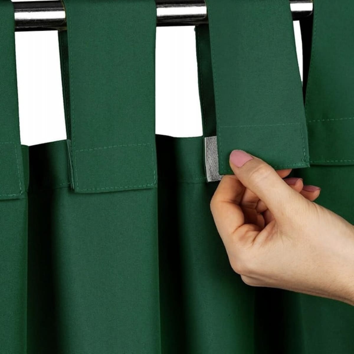 Zasłona Ogrodowa Tarasowa Wodoodporna 155 x 200 cm Zielona na Szelkach Rzep