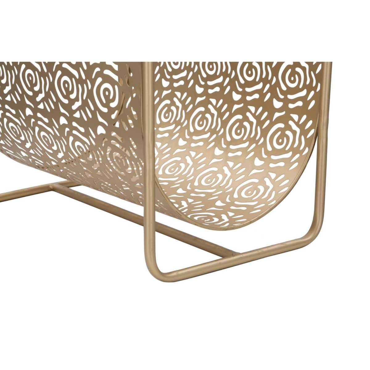 Stojak na gazety, ażurowy kosz, złoty