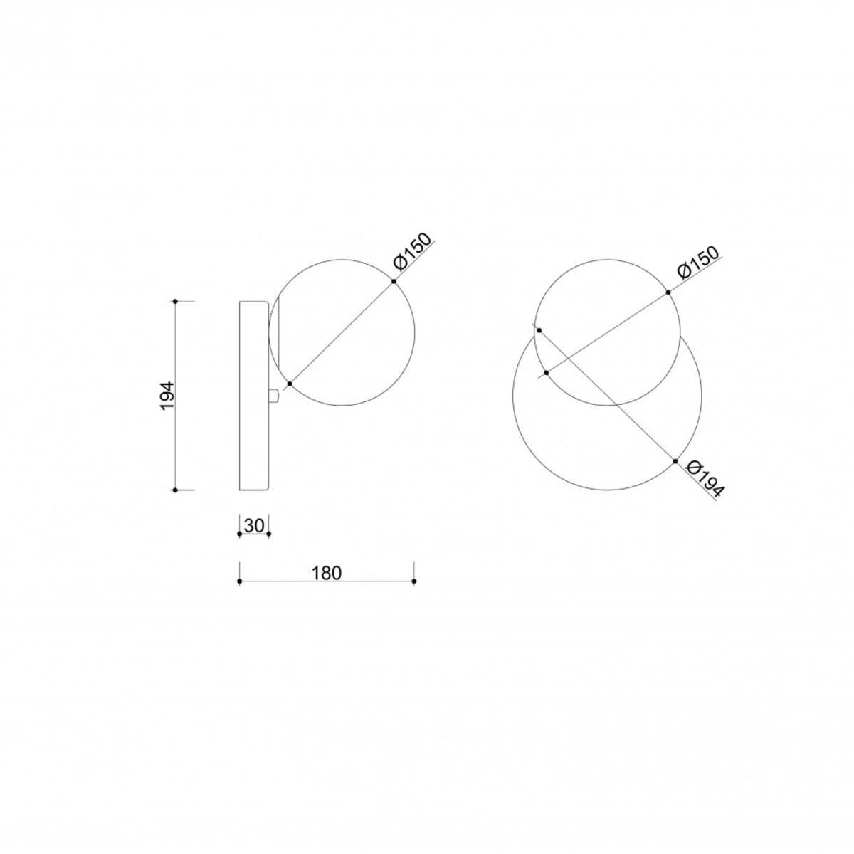 REFA A czarna lampa ścienna / kinkiet z podwyższoną szczelnością IP44