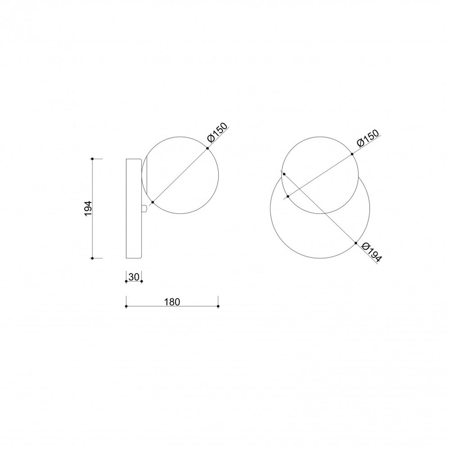 REFA A czarna lampa ścienna / kinkiet z podwyższoną szczelnością IP44