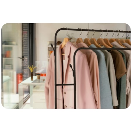 Wieszak na ubrania stojący stojak podwójny mocny Massido